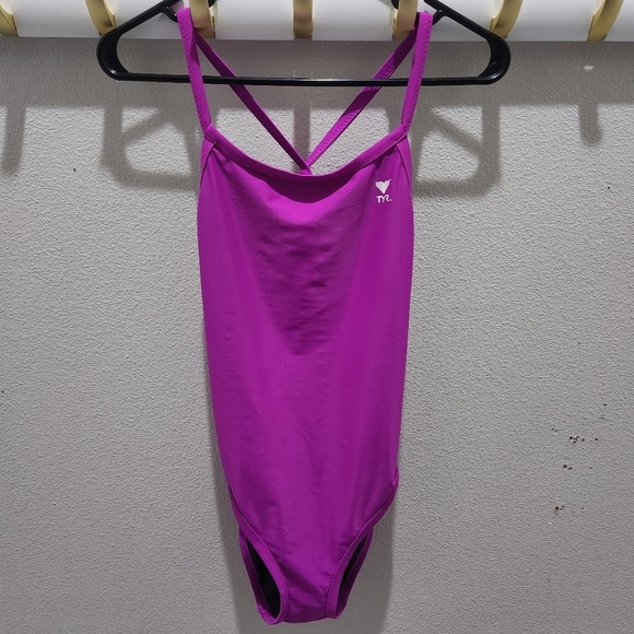 TYR Diamondfit Reversible Solid Purple &‎ Gray One Piece Swimsuit Sz S - Picture 5 of 10